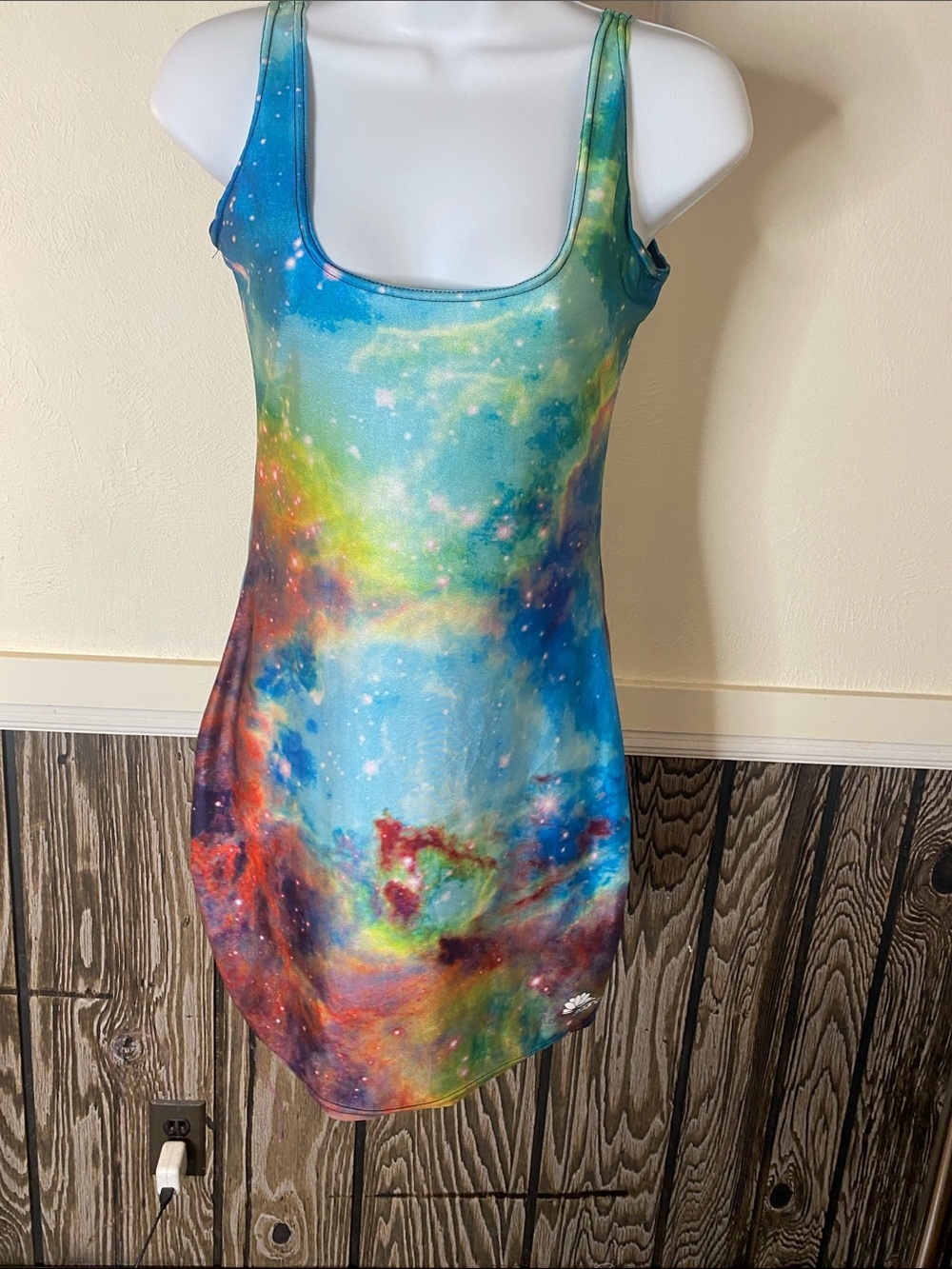 Lotus Leggings Multicolor Galaxy Mini Dress - Blue, Green, Red